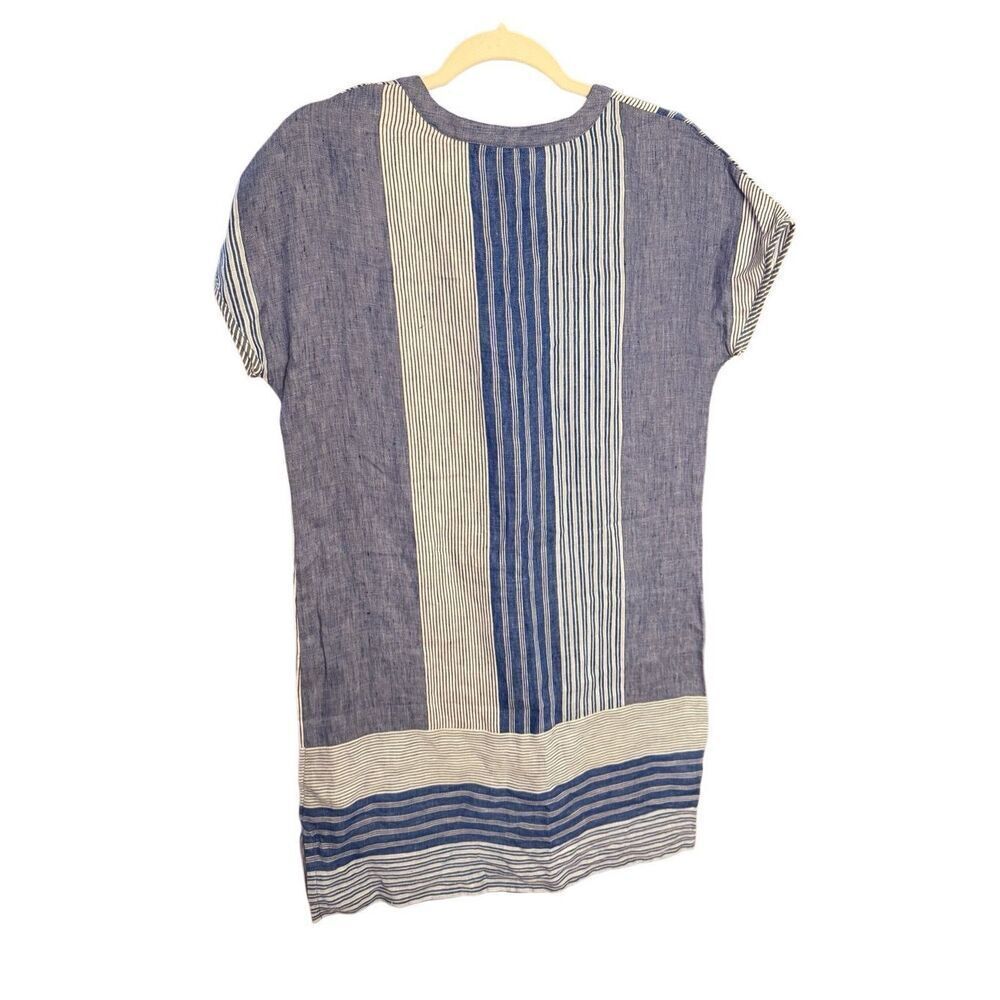Vineyard Vines Linen Striped Tassel Shift Dress‎ in Dazzling Blue Sz 00 Womens - Picture 9 of 11